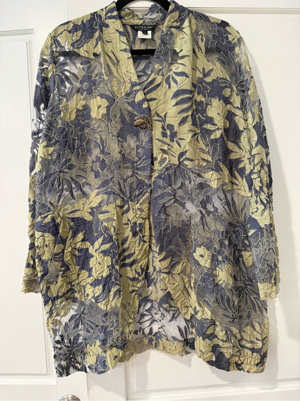 Citron Floral Sheer coverup